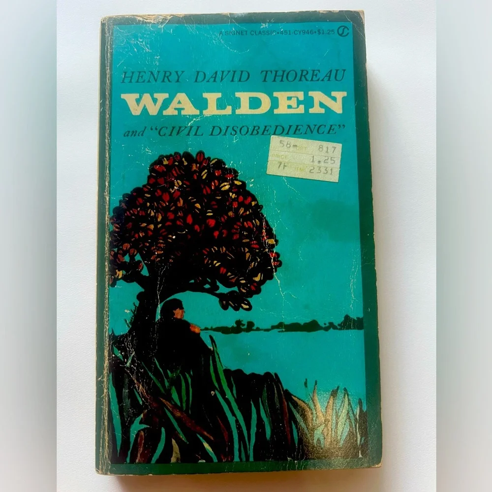 Vintage 1960 paperback edition of Walden and Civil Disobedience by Thoreau